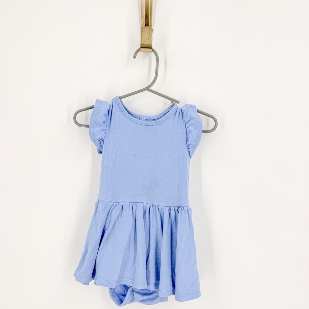 Kyte BABY Blue Pleated Sundress with Flutter Sleeves